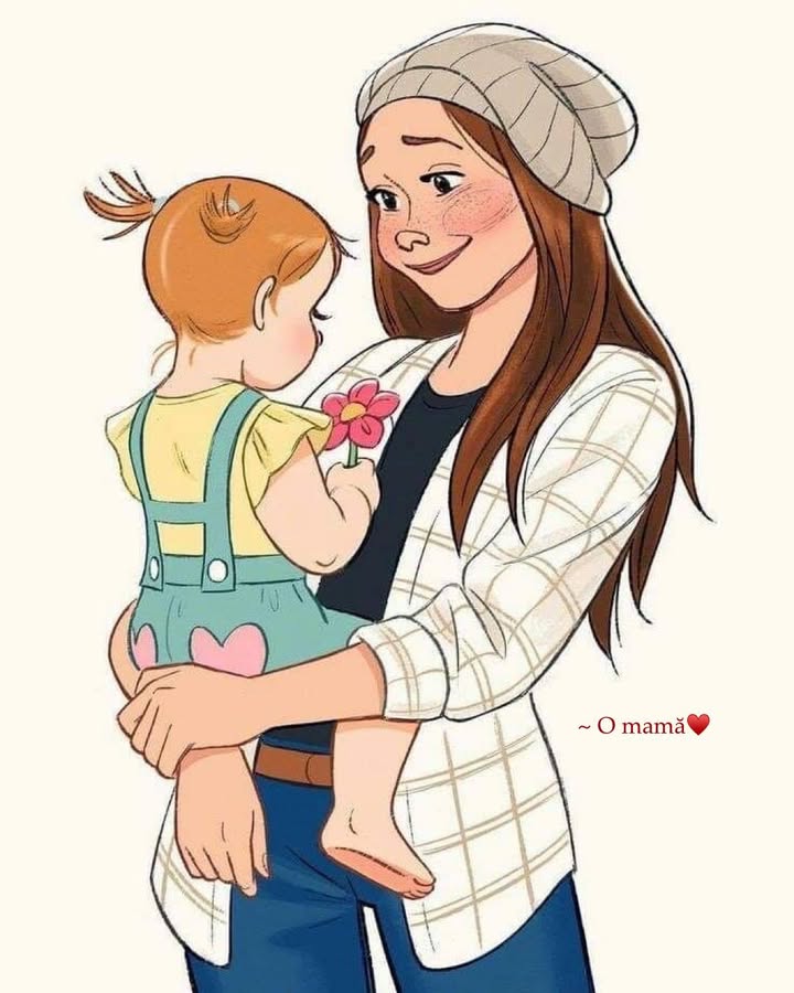 Are mama o fetiță frumușică foc.
