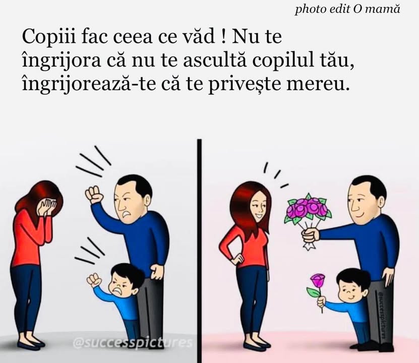 Copiii fac ce văd la părinți!