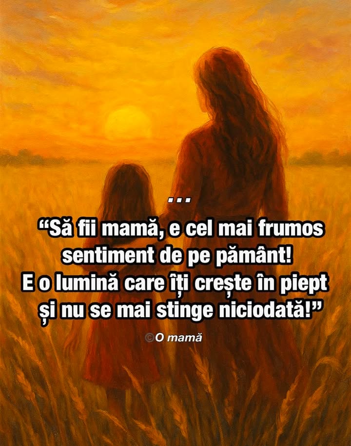 Să fii mamă, e cel mai frumos sentiment de pe pământ!