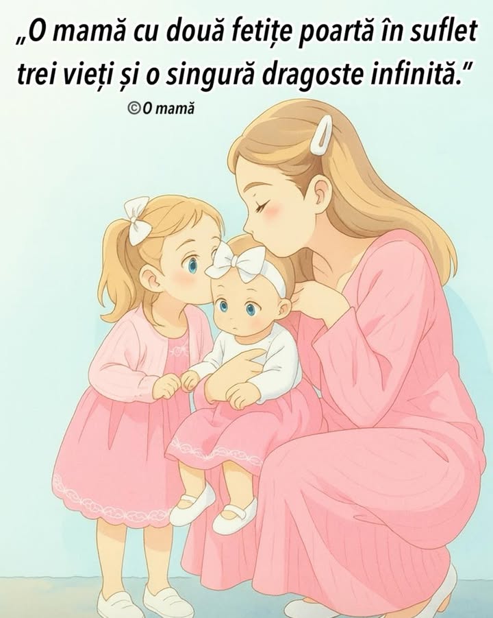 O mamă cu două fetițe