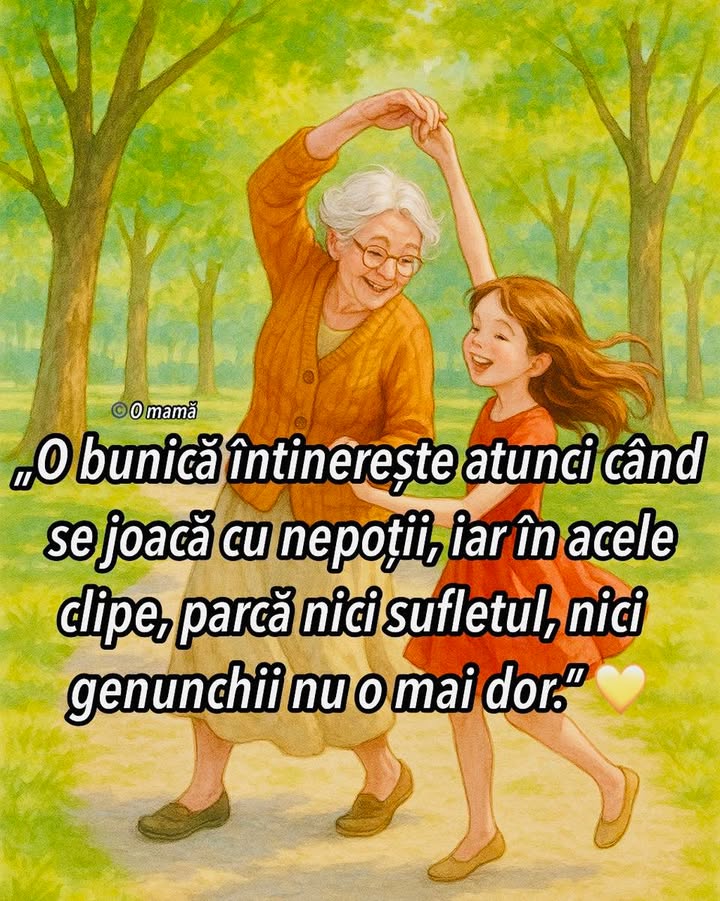 Când se joacă cu nepoții, nu o mai doare nimic!